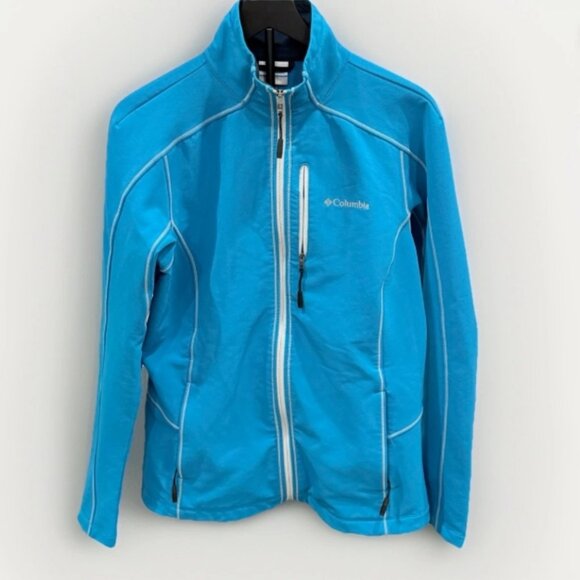 Columbia Blue Wind & Water Resistant Thermal Soft Shell Jacket Women's size L - Picture 1 of 8